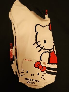 Hello Kitty White & Red No-Show Socks - Playful Bow Accent